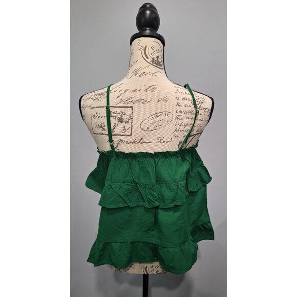 NWT HT360 Collective Green Ruffled Spaghetti Strap Camisole/Size S - Picture 2 of 9